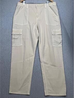 Y2K 90s American Eagle High Waisted Baggy Wide Leg Cargo Jeans Womens Size 18 R